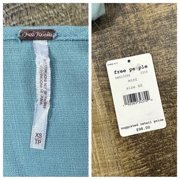 Free People Clear Skies mint long sleeve cold shoulder tunic dress - Picture 7 of 8